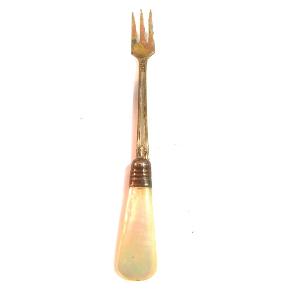 French Plate antique mother of pearl Handle, pickle fork